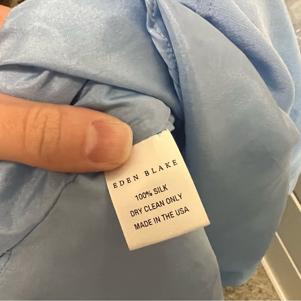 Custom made Light Blue Halter 100% silk maxi Dress - Picture 3 of 3